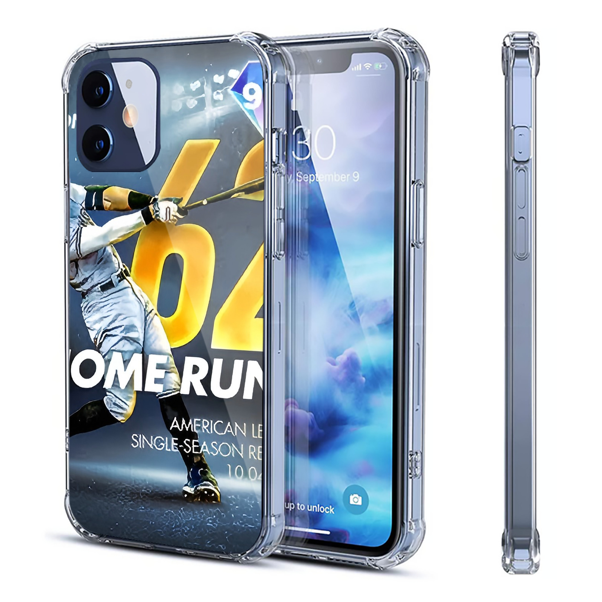 Aaron Judge 62nd Home Run Milestone Clear IPhone 12 Case – Soft TPU With UV Print – Enhanced Drop Protection, Precise Fit, Anti-Fingerprint, Customizable Design, Scratch-Resistant, Yellow-Resistant
